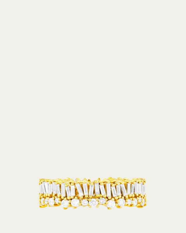 18k Yellow Gold Double-Bliss Diamond Eternity Ring